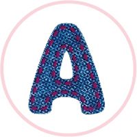 クローズ・ピン ステッチシール アルファベット 英文字 デニム風 US14800 1セット(10枚)（直送品）