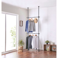 平安伸銅工業 突ぱり強力2段ハンガー 黒 TNP-3B 1個