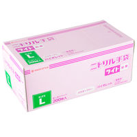 PSニトリル手袋 ライトT 紫・粉無 L 3000枚(200×15) 00586525 1ケース(3000枚入(200枚×15袋))（直送品）