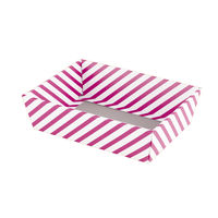 ヤマニパッケージ ギフトトレー Yストライプ L マゼンタ 100枚(50×2) EE-415 1ケース(100枚入(50枚×2袋))（直送品）