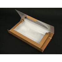 窓付 ピザボックス 10インチハーフ クラフト紙 300枚(25×12) 00553219 1ケース(300枚入(25枚×12袋))（直送品）