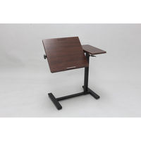 オスマック 角度が調整できるエアシリンダーリフトテーブル デスク ダークブラウン SCY-3650RDB 1台（直送品）