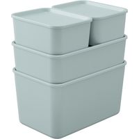 アイリスオーヤマ フタ付き積み重ねボックス45D ブルー FTB-45D 1セット(3個)（直送品）