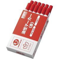 ジョインテックス 油性マーカーシングル中字赤12本 H037J-RD 1セット(10箱)（直送品）