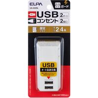 朝日電器 耐雷USBタップ2個口2ポート2.4A UA-222SL 1個