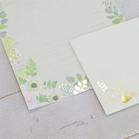 包む レターセット グリタリングフラワー ホワイト TL009 1セット(3パック)