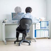 サンワサプライ オフィスチェア(ブルー)SNC-T162BL 1脚 背もたれロッキング・スイング機能 ウレタン布張り事務椅子 ナイロンキャスター（直送品）