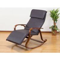 ファミリー・ライフ フットレスト付き天然木ロッキングチェア ダークブラウン 0402520 1脚（直送品）