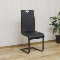 【軒先渡し】後藤家具物産 片持ち式 ハイバック ダイニングチェア ブラック DC-ML-BK 1セット(2脚入)（直送品）