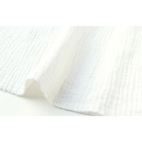 日本紐釦貿易 DOMOTEX ダブルガーゼ 無地 輸入生地 フランス 生地 ホワイト 巾130cm×5m切売カット（直送品）