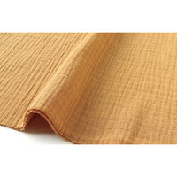 日本紐釦貿易 DOMOTEX ダブルガーゼ 無地 輸入生地 フランス 生地 キャメル 巾130cm×5m切売カット（直送品）