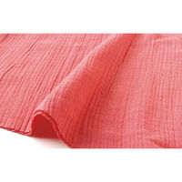 日本紐釦貿易 DOMOTEX ダブルガーゼ 無地 輸入生地 フランス 生地 コーラル 巾130cm×5m切売カット（直送品）