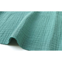 日本紐釦貿易 DOMOTEX ダブルガーゼ 無地 輸入生地 フランス 生地 ライトグリーン 巾130cm×5m切売カット（直送品）