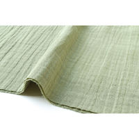 DOMOTEX ダブルガーゼ 無地 輸入生地 フランス 生地 カーキ 巾130cm×5m切売カット 巾約130cm×5m切売カット GAUZ（直送品）