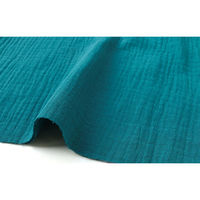 日本紐釦貿易 DOMOTEX ダブルガーゼ 無地 輸入生地 フランス 生地 ターコイズ 巾130cm×5m切売カット（直送品）