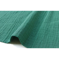 日本紐釦貿易 DOMOTEX ダブルガーゼ 無地 輸入生地 フランス 生地 グリーン 巾130cm×5m切売カット（直送品）