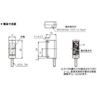 オートニクス 小型光電センサ (上面表示/拡散反射型/検出距離100mm) BYD100-DDT 1個 64-9616-46（直送品）