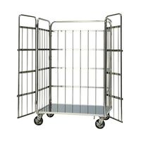 テックサス ステンレスロールボックスパレット マイティキャリー観音扉 MCK-3E 1台 64-0785-40（直送品）