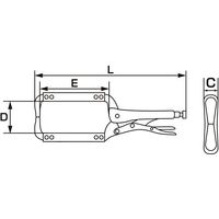ジーネット ハンドプライヤ C型 ロング GS233440A 1個 64-3265-85（直送品）