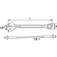 ジーネット 両口スパナ8本セット 1241-1-D08 1組 64-3265-94（直送品）