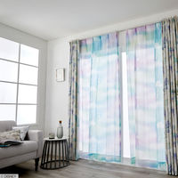 スミノエ DISNEY セミオーダー レースカーテン ミッキー メロウボイル 120×1940mm ブルー １セット(2枚入)（直送品）