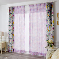 スミノエ DISNEY セミオーダー レースカーテン プリンセス シーザライトボイル 1300×1840mm パープル １セット(2枚入)（直送品）