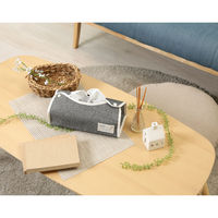 LB ティッシュケース ヘリンボーン ブラック 27627 1袋(6個入) 不二貿易（直送品）