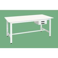 軽量作業台(KHタイプ/均等耐荷重350kg/抗菌・抗ウイルスポリエステル天板/H800mm/固定式/キャビネット付) KHー59BVPW（直送品）