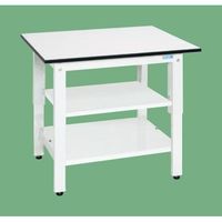 サカエ 軽量作業台(KHタイプ/均等耐荷重350kg/ポリエステル天板/H800mm/固定式/中棚・中板付) KHー38T2LW 1台（直送品）