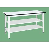 軽量高さ調整作業台(TKK8タイプ/均等耐荷重200kg/ポリエステル天板/H800~1000mm/固定式/中棚・中板付) TKK8ー189（直送品）