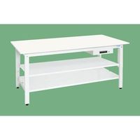 軽量作業台(KHタイプ/均等耐荷重350kg/抗菌・抗ウイルスポリエステル天板/H800mm/固定式/中棚・中板付) KHー38AVPWT2（直送品）