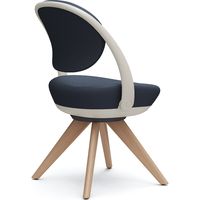 オカムラ パラベル スタンダードタイプ 木４本脚ナチュラル ライトグレージュボディ ダークブルー（ツイル） 8CBAYL FKY4 1脚（直送品）