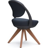 オカムラ パラベル スタンダードタイプ 木４本脚ダーク ブラックボディ ダークブルー（ツイル） 8CBAYR FKY4 1脚（直送品）