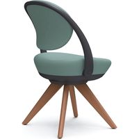 オカムラ パラベル スタンダードタイプ 木４本脚ダーク ブラックボディ セージ（ツイル） 8CBAYR FKY6 1脚（直送品）