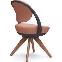 オカムラ パラベル スタンダードタイプ 木４本脚ダーク ブラックボディ ペールピンク（ツイル） 8CBAYR FKZ7 1脚（直送品）