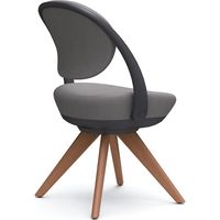 オカムラ パラベル スタンダードタイプ 木４本脚ダーク ブラックボディ グレー（インターロック） 8CBAYR FXW1 1脚（直送品）