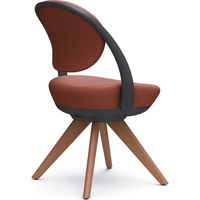 オカムラ パラベル スタンダードタイプ 木４本脚ダーク ブラックボディ テラコッタ（インターロック） 8CBAYR FXW6 1脚（直送品）