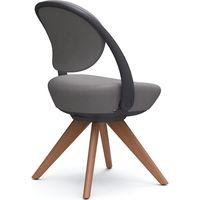 オカムラ パラベル カバーリングタイプ 木４本脚ダーク ブラックボディ グレー（インターロック） 8CBAYS FXW1 1脚（直送品）