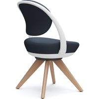 オカムラ パラベル スタンダードタイプ 木４本脚ナチュラル ホワイトボディ ダークブルー（ツイル） 8CBAYW FKY4 1脚（直送品）