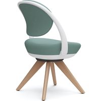 オカムラ パラベル スタンダードタイプ 木４本脚ナチュラル ホワイトボディ セージ（ツイル） 8CBAYW FKY6 1脚（直送品）