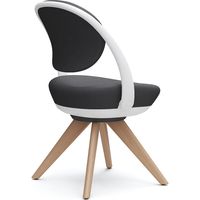 オカムラ パラベル スタンダードタイプ 木４本脚ナチュラル ホワイトボディ ダークグレー（インターロック） 8CBAYW FXW0 1脚（直送品）