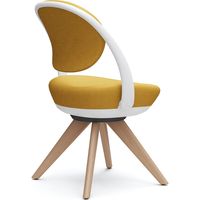 オカムラ パラベル スタンダードタイプ 木４本脚ナチュラル ホワイトボディ イエロー（インターロック） 8CBAYW FXW7 1脚（直送品）