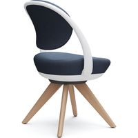 オカムラ パラベル スタンダードタイプ 木４本脚ナチュラル ホワイトボディ インディゴ（インターロック） 8CBAYW FXW4 1脚（直送品）