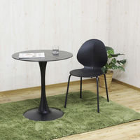 【軒先渡し】後藤家具物産 シンプルデザインルームチェアー ブラック CC-RC-BK-2 1セット(2脚入)（直送品）