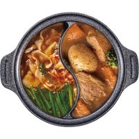 ベストコ IH 二食鍋 ガラス蓋付 28cm マーブルダイヤモンドコート ND-4592 ビストロ・ドゥエシェルタ（直送品）