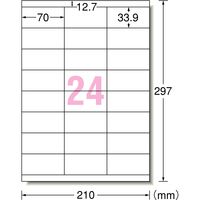 エーワン（A-one）ラベルシール 強粘着 表示・宛名ラベル プリンタ兼用 封筒 シール ステッカ― A4 24面 100シート 徳用 78524