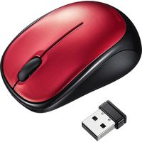 サンワサプライ 静音ワイヤレスブルーLEDマウス(レッド) MA-WBS311R 1個