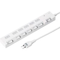 サンワサプライ 節電エコタップ(2P・6個口・2m・ホワイト) TAP-S18-2 1個（直送品）