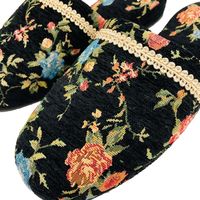 センコー FOOTWELL　クラシカルローズ　スリッパ　約25cm　ブラック FTW200999 1足（直送品）