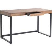 ICHIBA ウォルナットデスク 引出し付 幅1200×奥行600×高さ725mm ダークブラウン ブラック T-2314BR/ 1台（直送品）